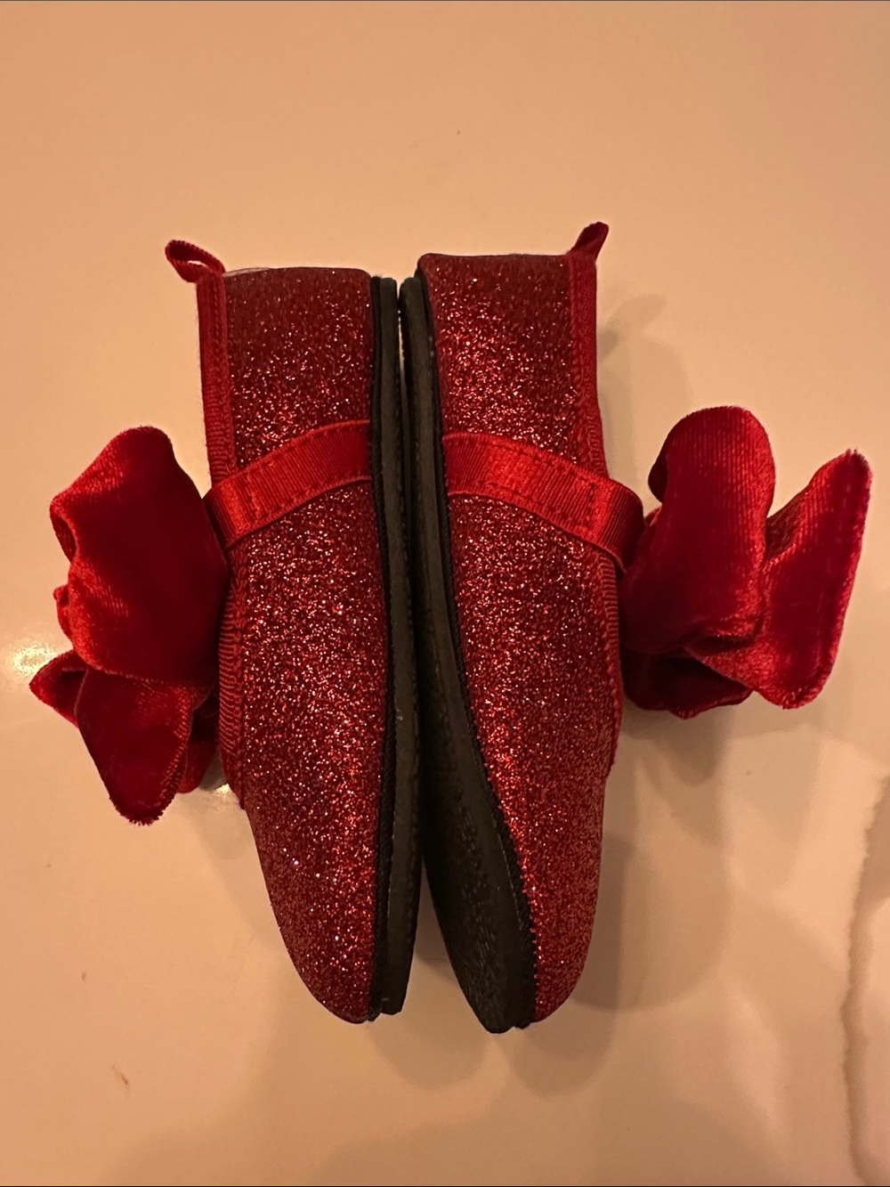 H&M Red Glitter Bow Ballet Flats for Kids - Picture 3 of 4